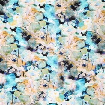 Water Lilly viscose jersey Crepe, Blue